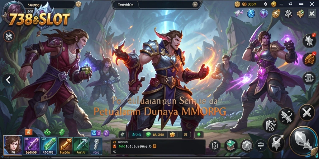 Screenshot gameplay 738SLOT yang menunjukkan aksi seru dalam dunia MMORPG.