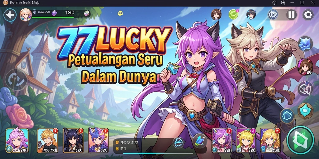 Gameplay seru 777LUCKY dengan karakter anime yang menawan.