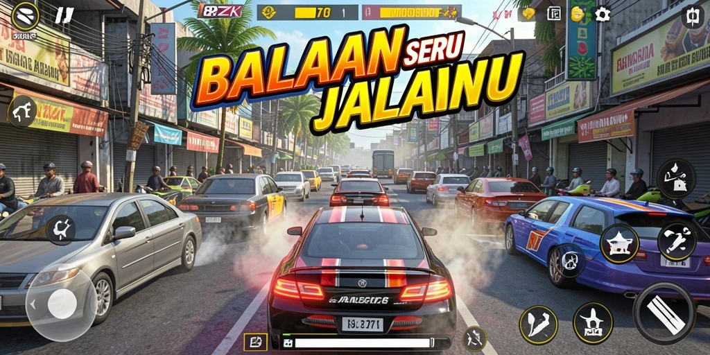 Tampilan screenshot utama 8ZK menampilkan serunya gameplay Racing.