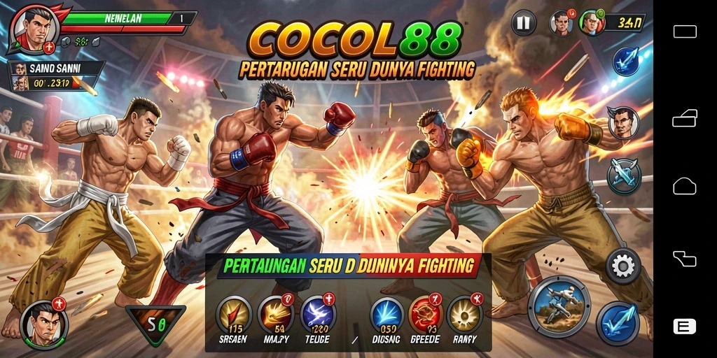Gameplay seru dengan karakter bertarung di arena