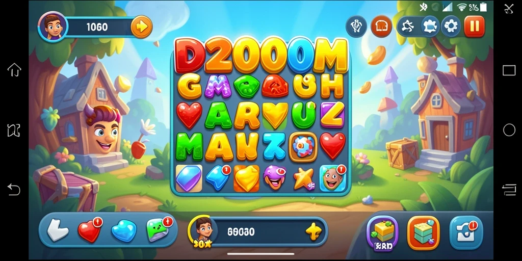 Tampilan gameplay D200M yang menarik dan penuh warna.