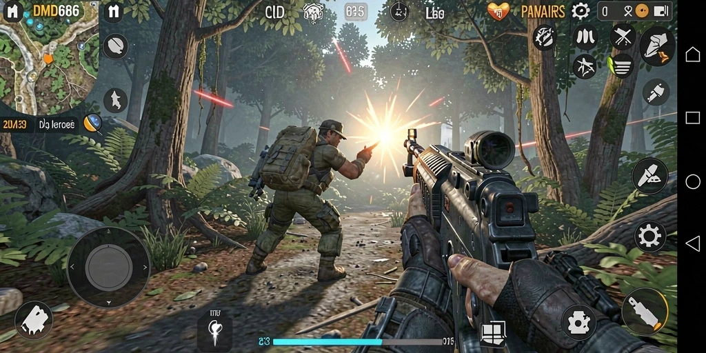 Tampilan gameplay intens DMD686 dengan pertempuran spektakuler.