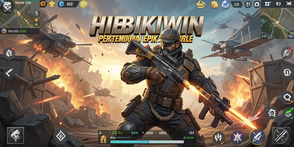 Gameplay intens HIBIKIWIN dengan aksi seru di medan pertempuran.