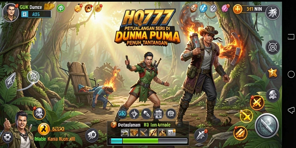 Screenshot gameplay HQ777 menampilkan petualangan yang seru dan menantang.