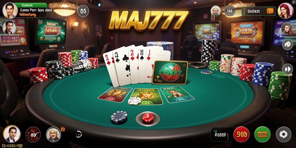 Tampilan screenshot gameplay poker di MAJ777 menunjukkan keseruan bermain.
