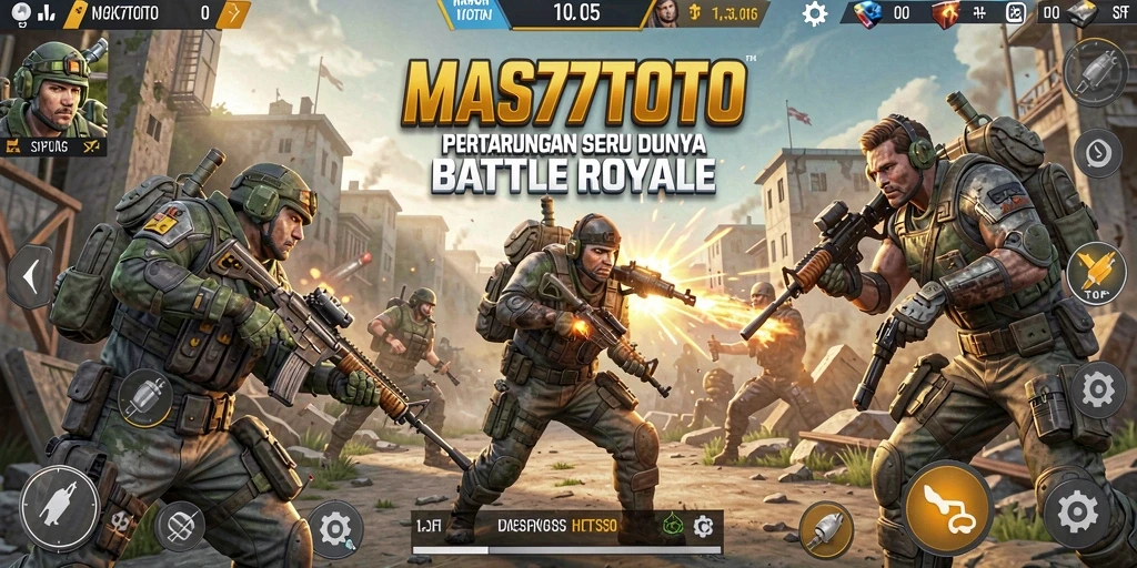 Tampilan gameplay seru dalam pertarungan Battle Royale di MAS77TOTO.