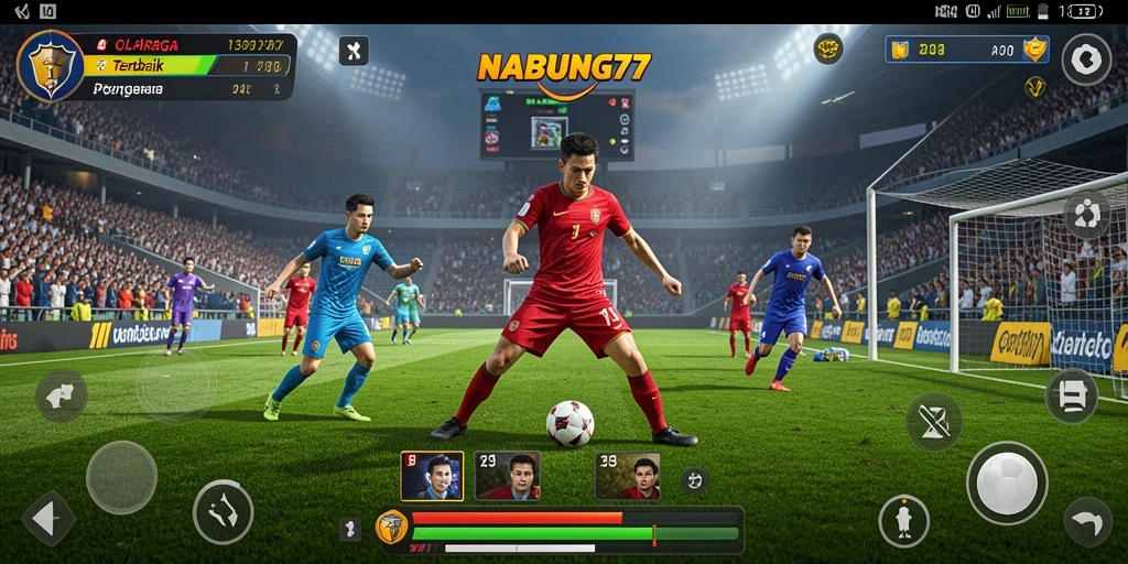 Screenshot NABUNG77 menampilkan aksi seru dalam permainan olahraga.