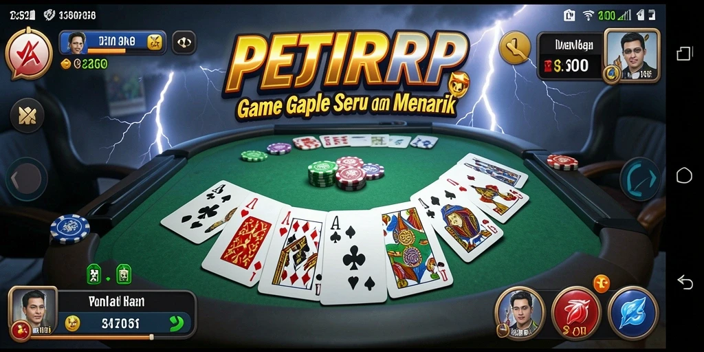Screenshot gameplay PETIRRP menampilkan keseruan permainan Gaple.