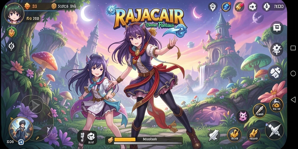 Tampilan aksi seru dalam game Anime RAJACAIR.