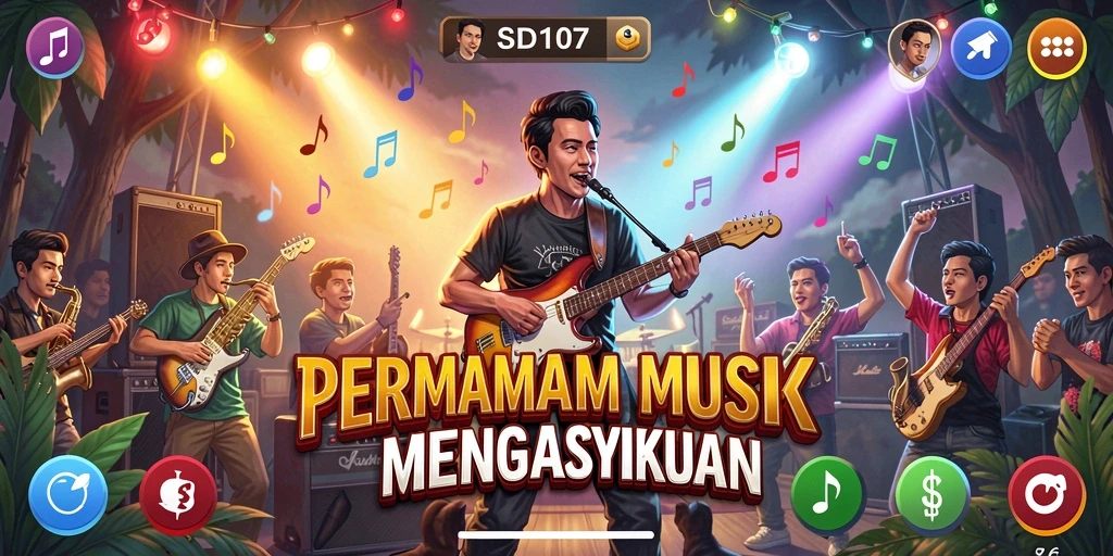 Tampilan permainan musik yang seru dan interaktif di SD107.