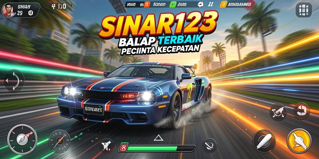 Gameplay balap mendebarkan dalam SINAR123 dengan berbagai mobil.