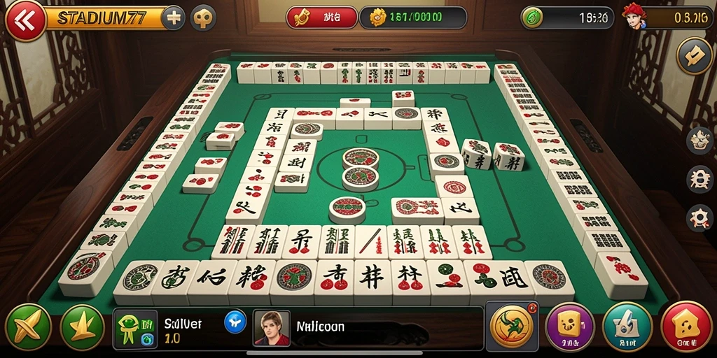 Tampilan gameplay Mahjong yang menyenangkan di STADIUM77.