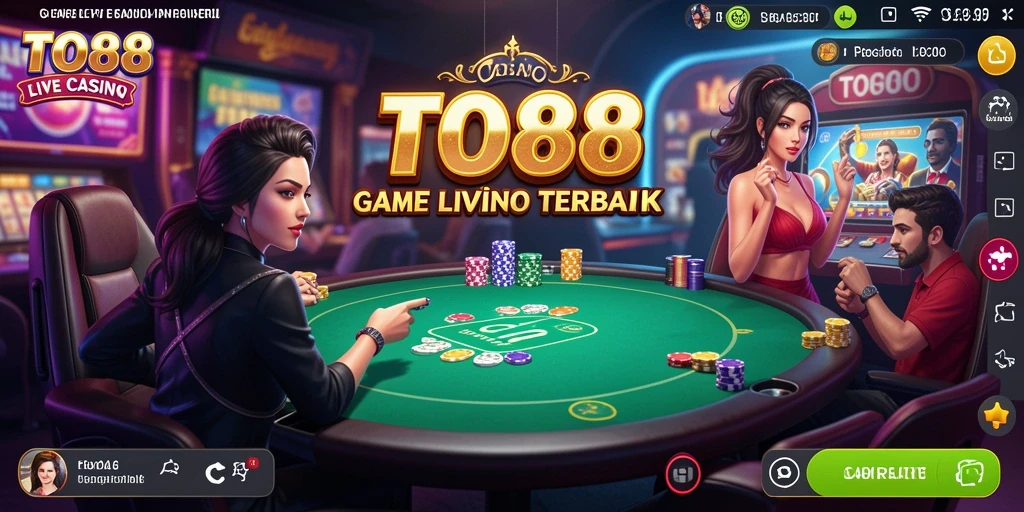 Screenshot utama TO88 menampilkan suasana seru dalam permainan Live Casino.