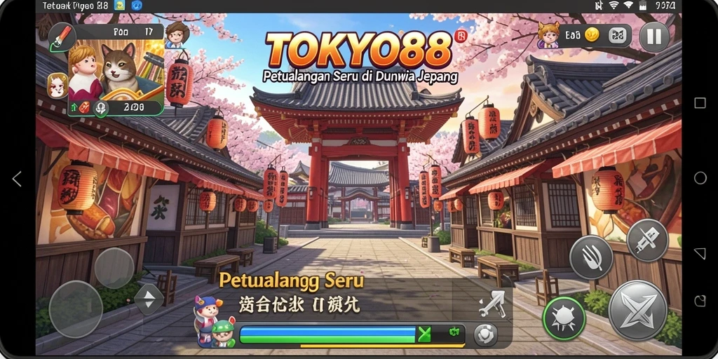 Tangkapan layar gameplay TOKYO88 yang menampilkan eksplorasi petualangan di Tokyo.