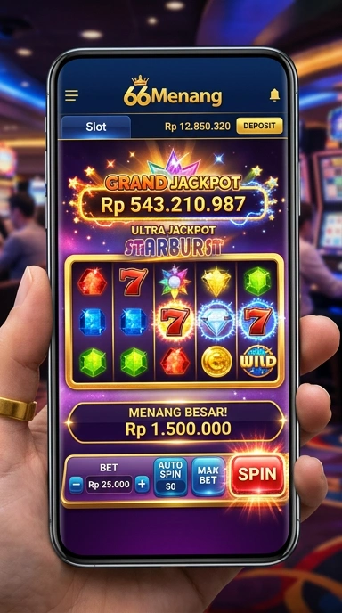 Tampilan utama aplikasi 66menang yang intuitif.